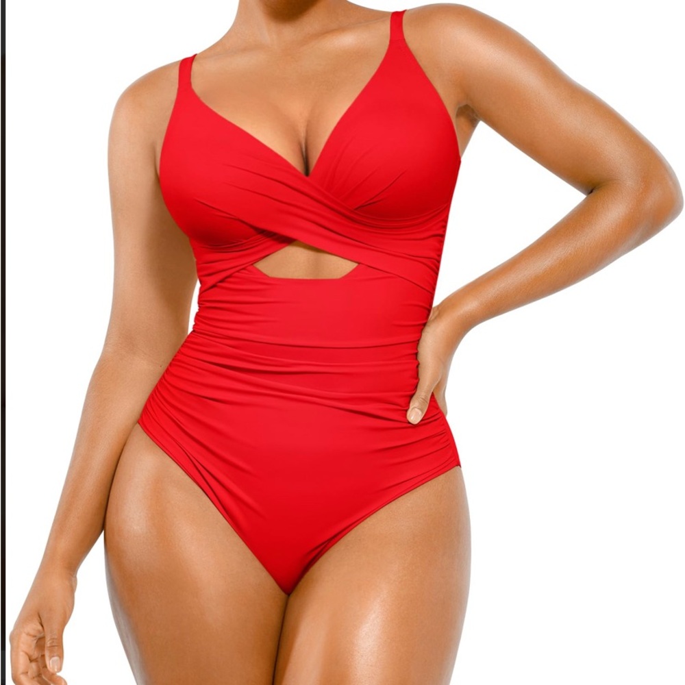 Elegant Red One-Piece Swimsuit